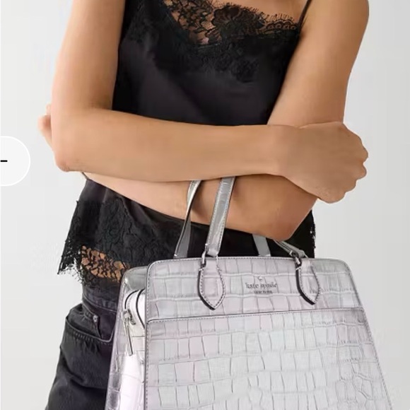 Kate Spade Silver Croc-Embossed Tote Bag - Picture 2 of 6